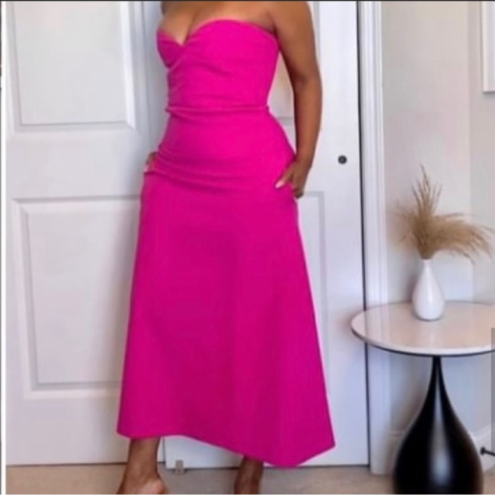 Zara Bustier midi dress 2022 bloggers fave